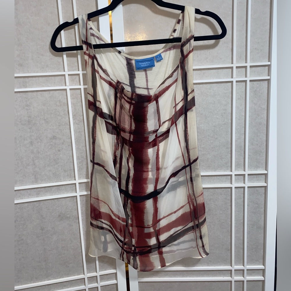 Vera want cowl neck brown plaid S